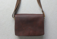 Handmade leather men Briefcase messenger Brown Black shoulder bag vintage bag for him