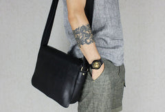 Handmade leather men Briefcase messenger Brown Black shoulder bag vintage bag for him
