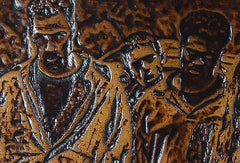 Handmade men leather wallet the walking dead billfold coffee carved custom for men