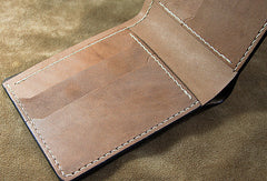 Handmade men leather wallet the walking dead billfold coffee carved custom for men
