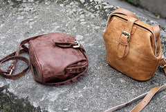 Handmade vintage small purse leather black bag brown shoulder bag crossbody for women - EverHandmade