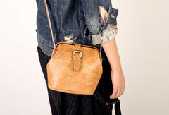 Handmade vintage small purse leather black bag brown shoulder bag crossbody for women - EverHandmade