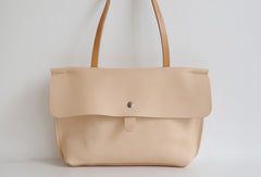 Handmade Leather handbag shoulder bag beige for women leather shoulder bag