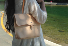 Handmade Leather handbag shoulder bag beige for women leather shoulder bag - EverHandmade