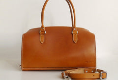 Handmade Leather handbag shoulder bag Boston bag brown for women leather shoulder bag - EverHandmade