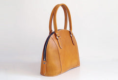 Handmade Leather handbag shoulder bag yellow brown for women leather shoulder bag - EverHandmade