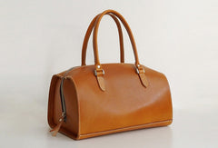 Handmade Leather handbag shoulder bag Boston bag brown for women leather shoulder bag - EverHandmade