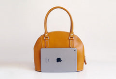 Handmade Leather handbag shoulder bag yellow brown for women leather shoulder bag - EverHandmade