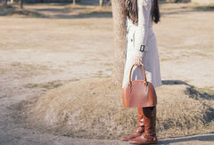 Handmade Leather handbag shoulder bag yellow brown for women leather shoulder bag - EverHandmade