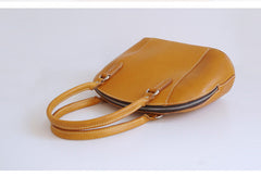 Handmade Leather handbag shoulder bag yellow brown for women leather shoulder bag - EverHandmade