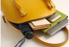 Handmade Leather handbag shoulder bag yellow brown for women leather shoulder bag - EverHandmade