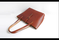 Handmade Leather handbag shoulder tote bag brown for women leather shoulder bag