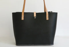 Handmade Leather handbag shoulder tote bag Black for women leather shoulder bag