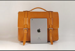 Handmade Leather satchel bag shoulder bag yellow Brown for women leather shoulder bag - EverHandmade