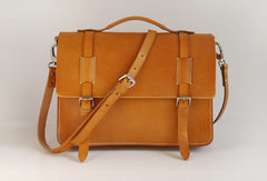 Handmade Leather satchel bag shoulder bag yellow Brown for women leather shoulder bag - EverHandmade