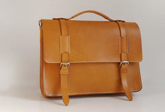 Handmade Leather satchel bag shoulder bag yellow Brown for women leather shoulder bag - EverHandmade