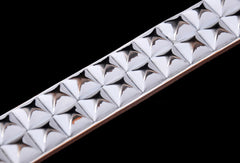 Handmade personalized Custom punk rivet Leather men White black belt