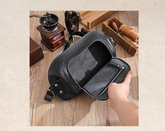 Handmade Black LEATHER MEN Sling Bag Waist BAG LEATHER Fanny Pack FOR MEN