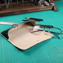 Handmade Black LEATHER MEN'S Womens Sunglasses Box Case Glasses Holder For Men