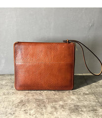 Handmade Black Leather Mens Bifold Wristlet Wallet Brown Clutch Wallet IPAD Bag Clutch Purse Men