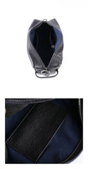 Handmade Black Leather Mens Clutch Cool Hand Bag Zipper Clutch Wristlet Clutch for Men