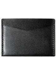 Handmade Black Leather Mens Front Pocket Wallets Personalized Slim Card Wallets for Men
