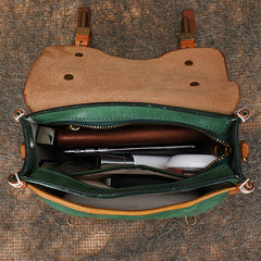 Handmade Small Leather Womens Satchel Shoulder Bag School Handbag Crossbody Purses for Ladies