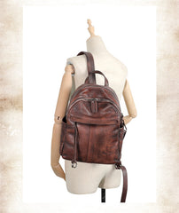 Handmade Leather Backpacks Womens Best School Rucksack Ladies Leather Backpack Purses