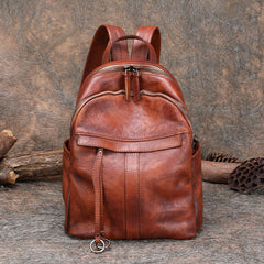 Handmade Green Leather Backpacks Womens Best School Rucksack Ladies Leather Backpack Purses