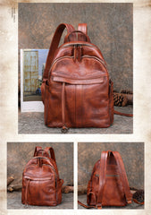 Handmade Leather Backpacks Womens Best School Rucksack Ladies Leather Backpack Purses