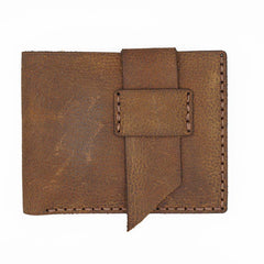 Handmade Brown Leather Mens Bifold Billfold Wallets Slim Small Wallet for Men