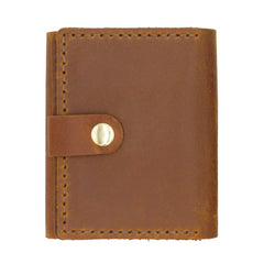 Handmade Leather Mens Trifold Billfold Wallets With License Slot Brown Small Wallet for Men