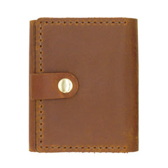 Handmade Brown Leather Mens Trifold Billfold Wallets With License Slot Small Wallet for Men