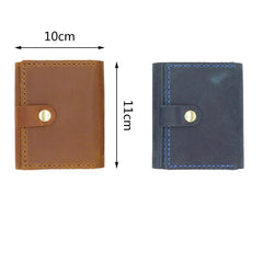 Handmade Leather Mens Trifold Billfold Wallets With License Slot Brown Small Wallet for Men