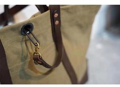 Handmade Canvas Leather Cool Mens Tote Bag Canvas Handbag Canvas Tote Canvas Messenger Bag for Men Women