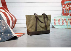 Handmade Canvas Leather Cool Mens Tote Bag Canvas Handbag Canvas Tote Canvas Messenger Bag for Men Women