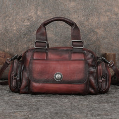 Handmade Coffee Leather Womens Vintage Handbag Best - Overall View