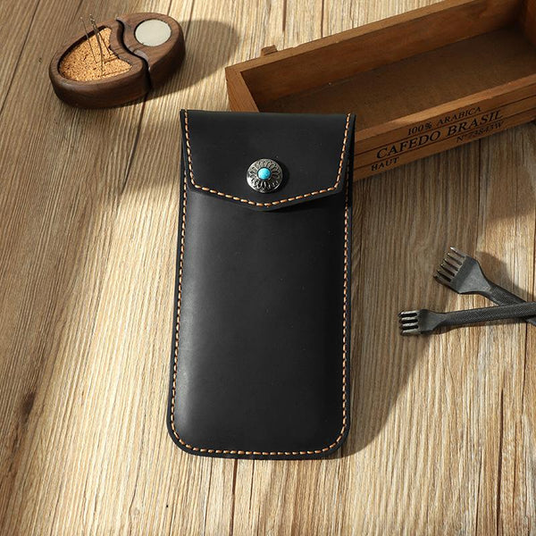 Handmade Black Pen Case Pen Holder Personalized Pen Pouch Artist Pen Case for Men