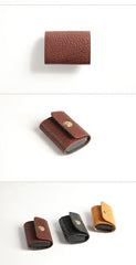 Handmade Black Leather Mens Cool Slim Leather Wallet Men Brown Small Wallet Card Holders for Men