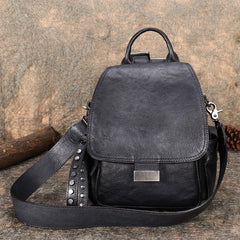 Handmade Convertible Leather Backpacks Womens Best Brown Leather Shoulder Purse School Rucksack