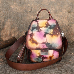 Handmade Convertible Leather Backpacks Womens Best Leather Shoulder Purse School Rucksack