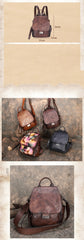 Handmade Convertible Leather Backpacks Womens Best Leather Shoulder Purse School Rucksack