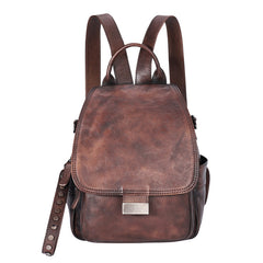 Handmade Convertible Leather Backpacks Womens Best Brown Leather Shoulder Purse School Rucksack