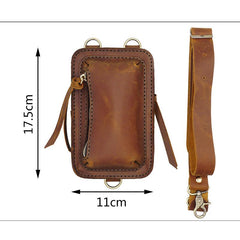 Handmade Green LEATHER MEN Belt Pouch Waist BAG MIni Side Bag Belt Bag FOR MEN