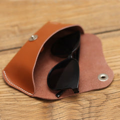 Handmade LEATHER Womens Sunglasses Box Case Black Glasses Holder For Men