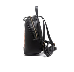Handmade Ladies Black Leather Small Backpack Pray Girl Tooled Womens Leather Rucksack