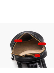 Handmade Ladies Black Leather Small Backpack Pray Girl Tooled Womens Leather Rucksack