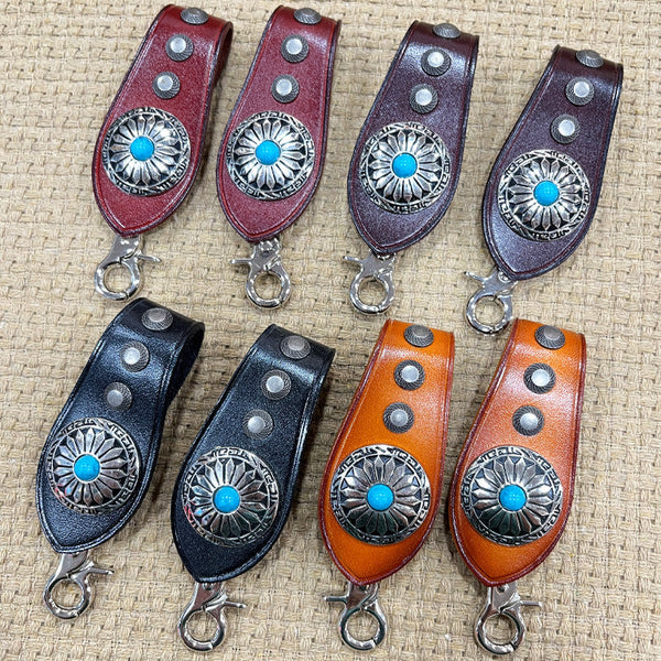 Handmade Leather Belt Loop for Biker Wallet - Back View