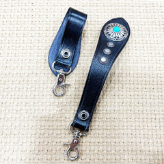 Handmade Red Leather Belt Loop for Biker Wallet Chain Belt Loop with Clip KeyChain
