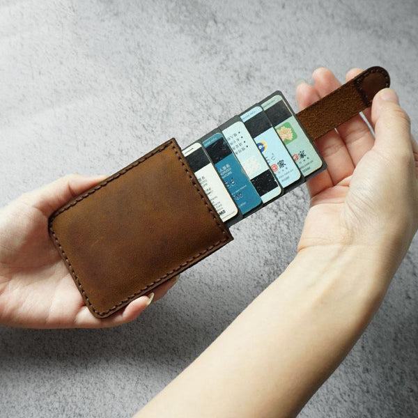 Leather Mens Card Holder Wallets Handmade Leather Card Holder Slim Card Wallet f GJ00781006